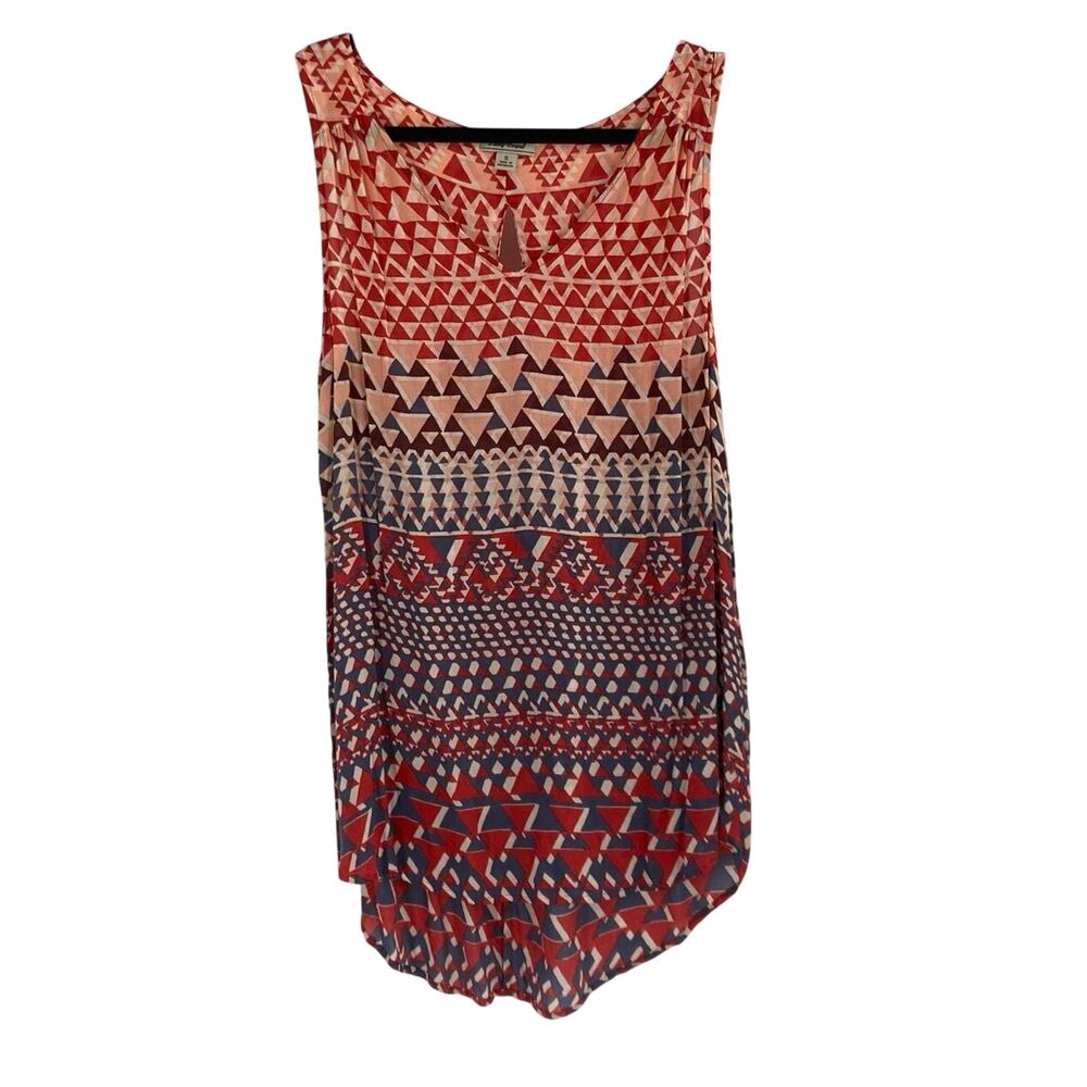 Lucky Brand Boho Geometric Western Print Tank Blouse Women’s Small Lightweight